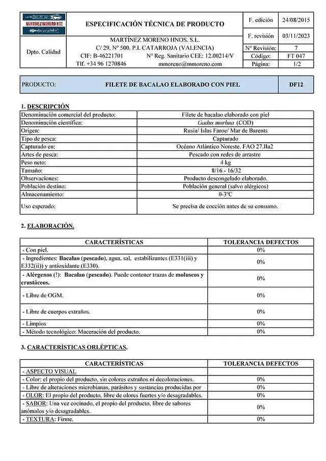 Una hoja de papel con mucha información