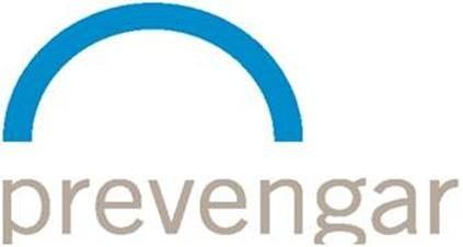 Un logotipo para prevenir con un círculo azul en el medio.