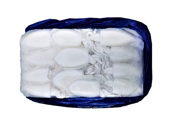 Un primer plano de un trozo de hielo sobre un fondo blanco.