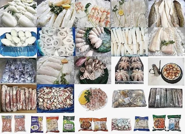 Un collage de imágenes de diferentes tipos de mariscos.