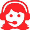 Frau mit Headset icon