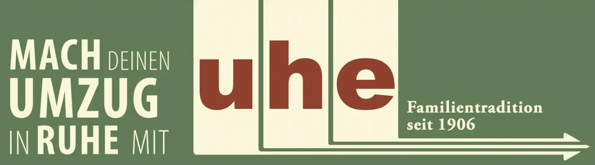 Ein grünes Schild mit der Aufschrift mach deinen Umzug uhe