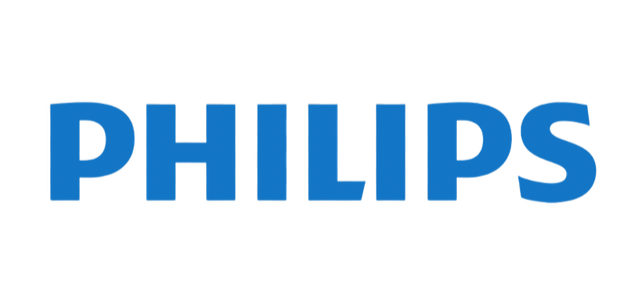 Logotipo de Philips en azul sobre fondo blanco