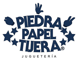 A blue logo for piedra papel tuera toys