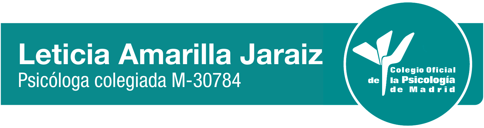 Un cartel azul que dice Leticia Amarilla Jaraiz.
