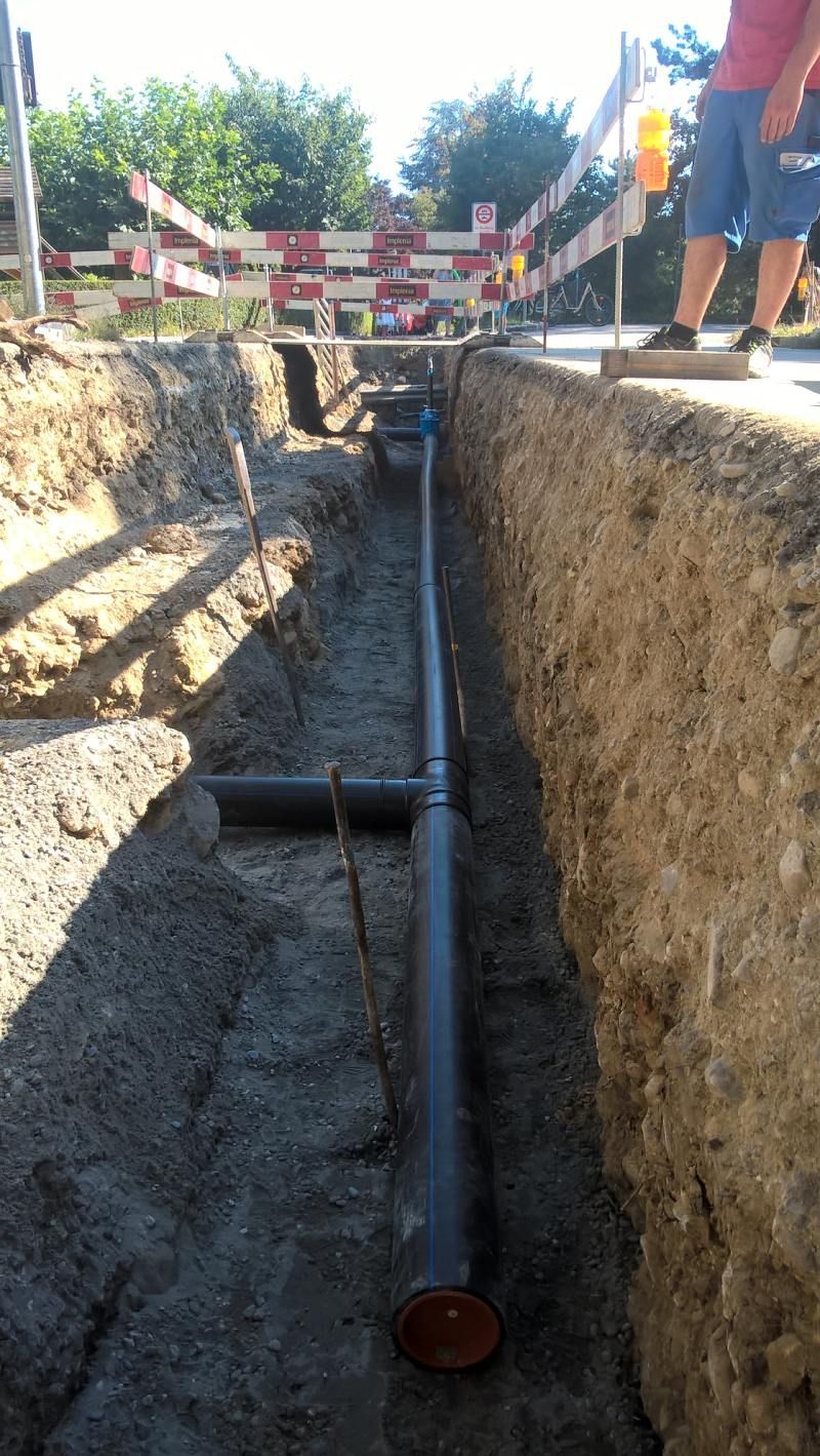 Hartmeyer AG – Wasser-Wärme-Gas – Rohrverlegung im Graben