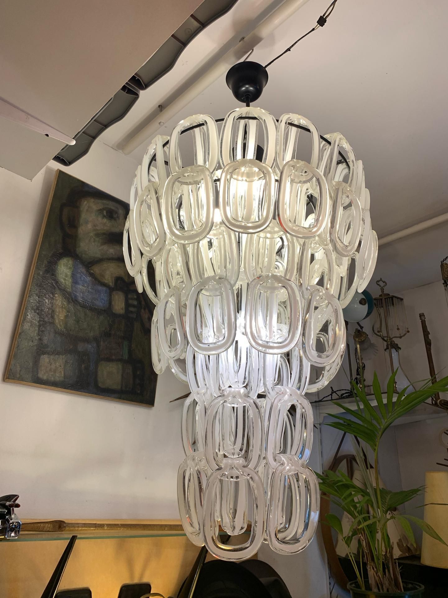 Luminaire en verre du XXe