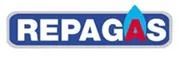 Un logotipo azul y blanco para una empresa llamada repagas