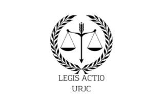 Un logotipo en blanco y negro para Legis Actio Urjc