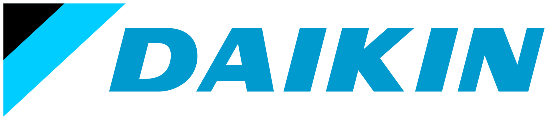 Logo de Daikin, présentant un design bleu et noir et le mot « DAIKIN » en bleu.