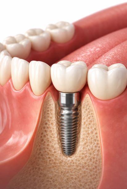 Implante dental debajo de encías 