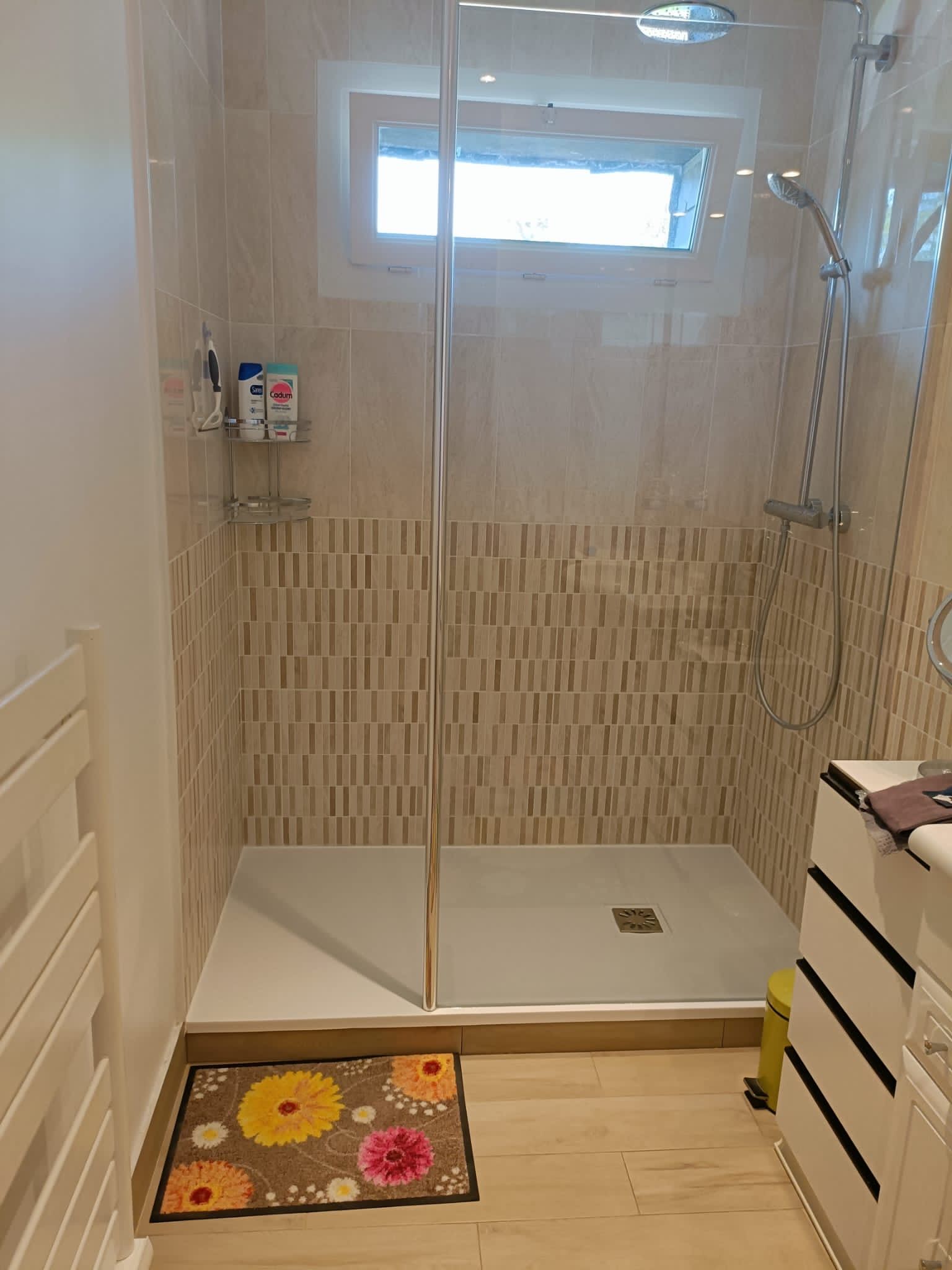 Douche italienne avec de la faïence