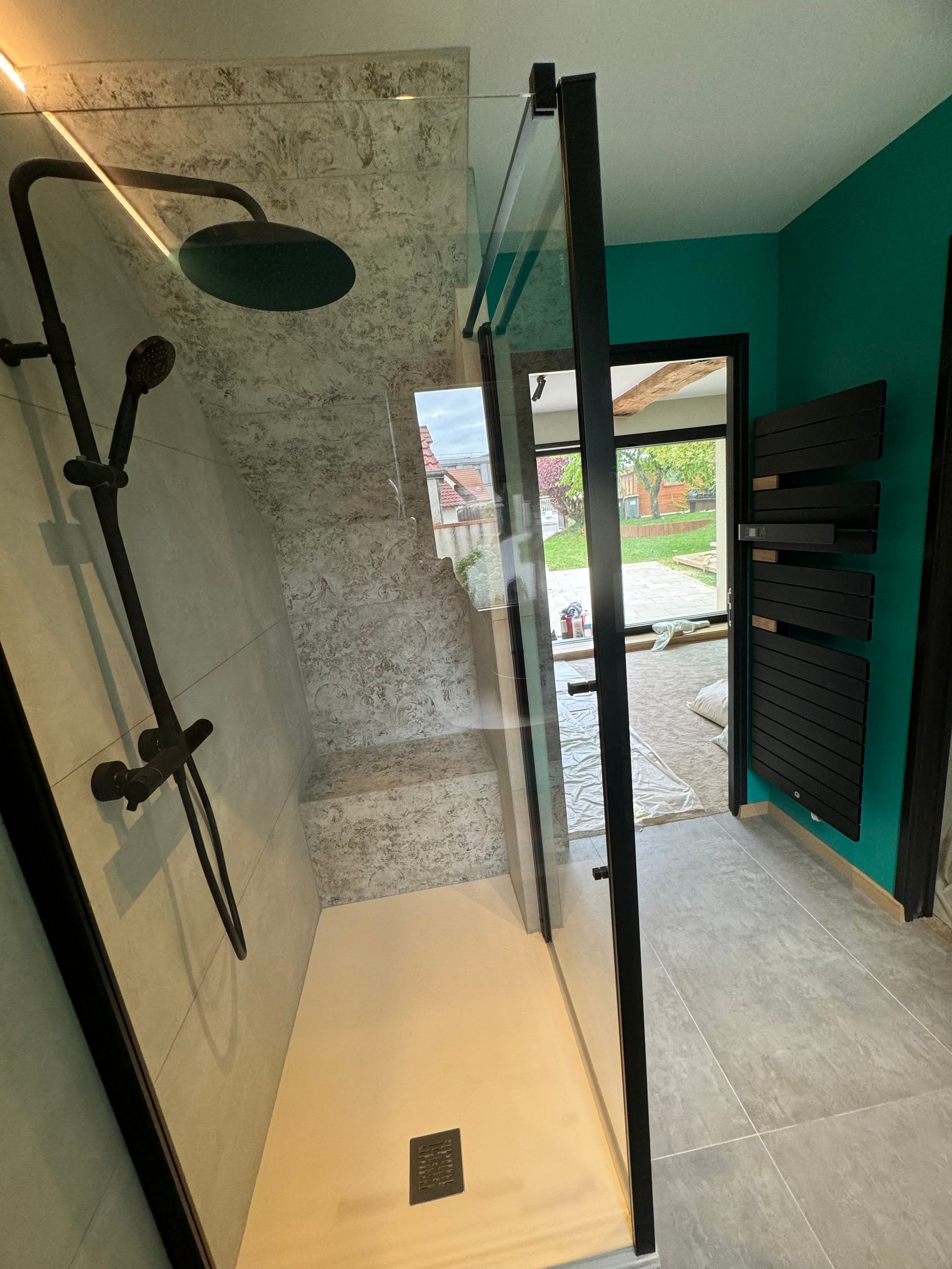 Douche italienne en PVC noir