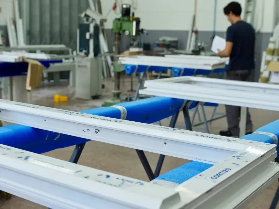 Caixilharia em alumínio e pvc, estores exteriores e interiores.