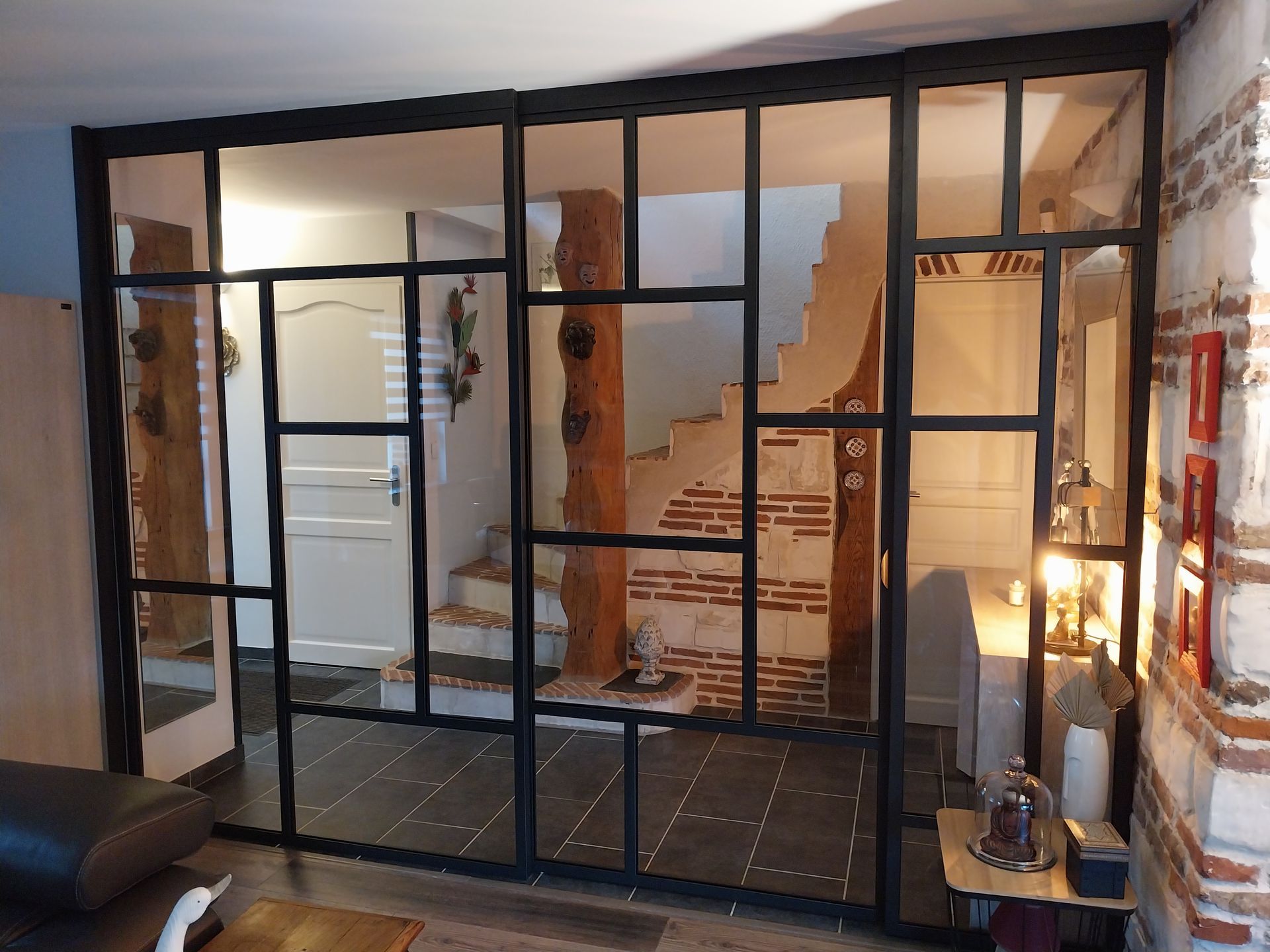 Cloison d'atelier sur mesure inspirée de l'artiste Mondrian