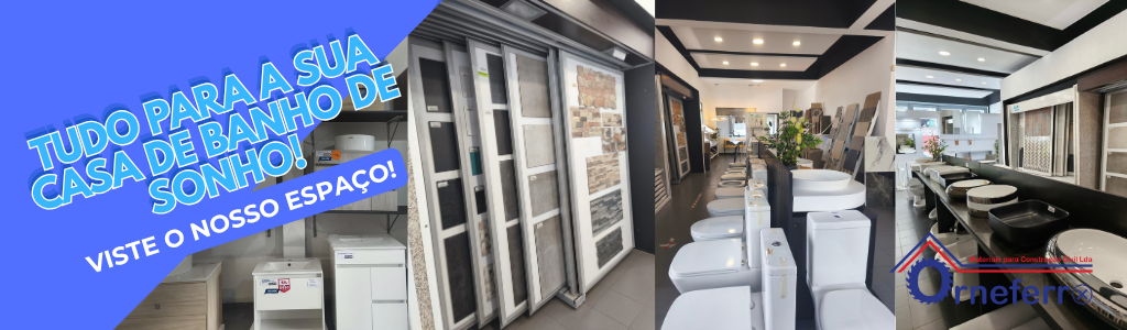 Exposição Orneferro na Madeira com sanitas, móveis, bases e resguardos de duche