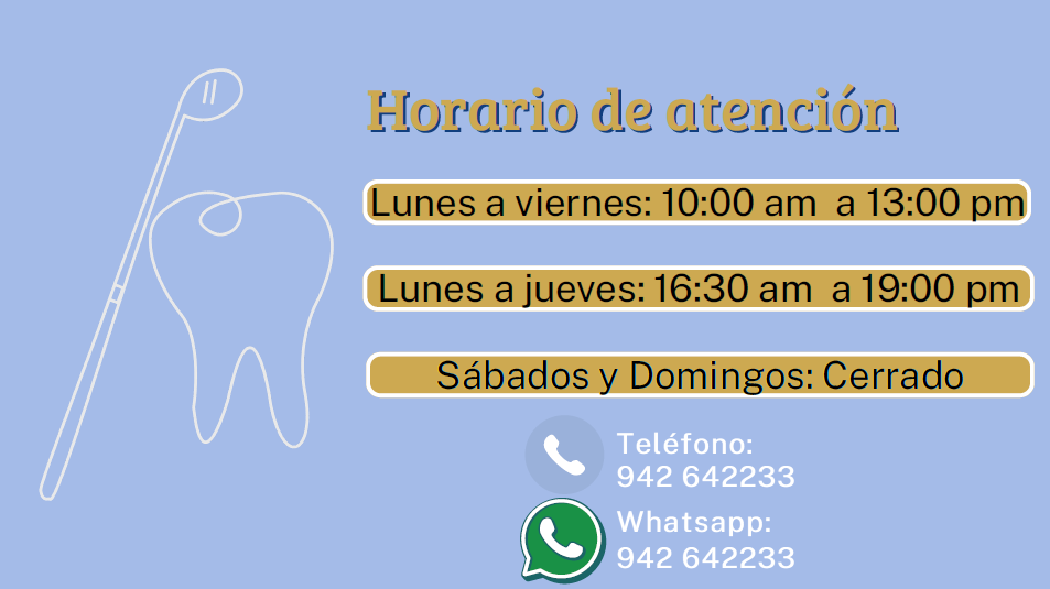 Horario de atención: lunes a viernes, de 10:00 a 13:00 y de 16:30 a 19:00. Cerrado sábados y domingos. Se proporciona información de contacto.