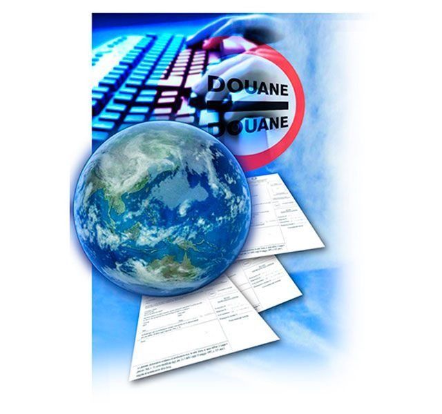 La palabra douane que está en un cartel