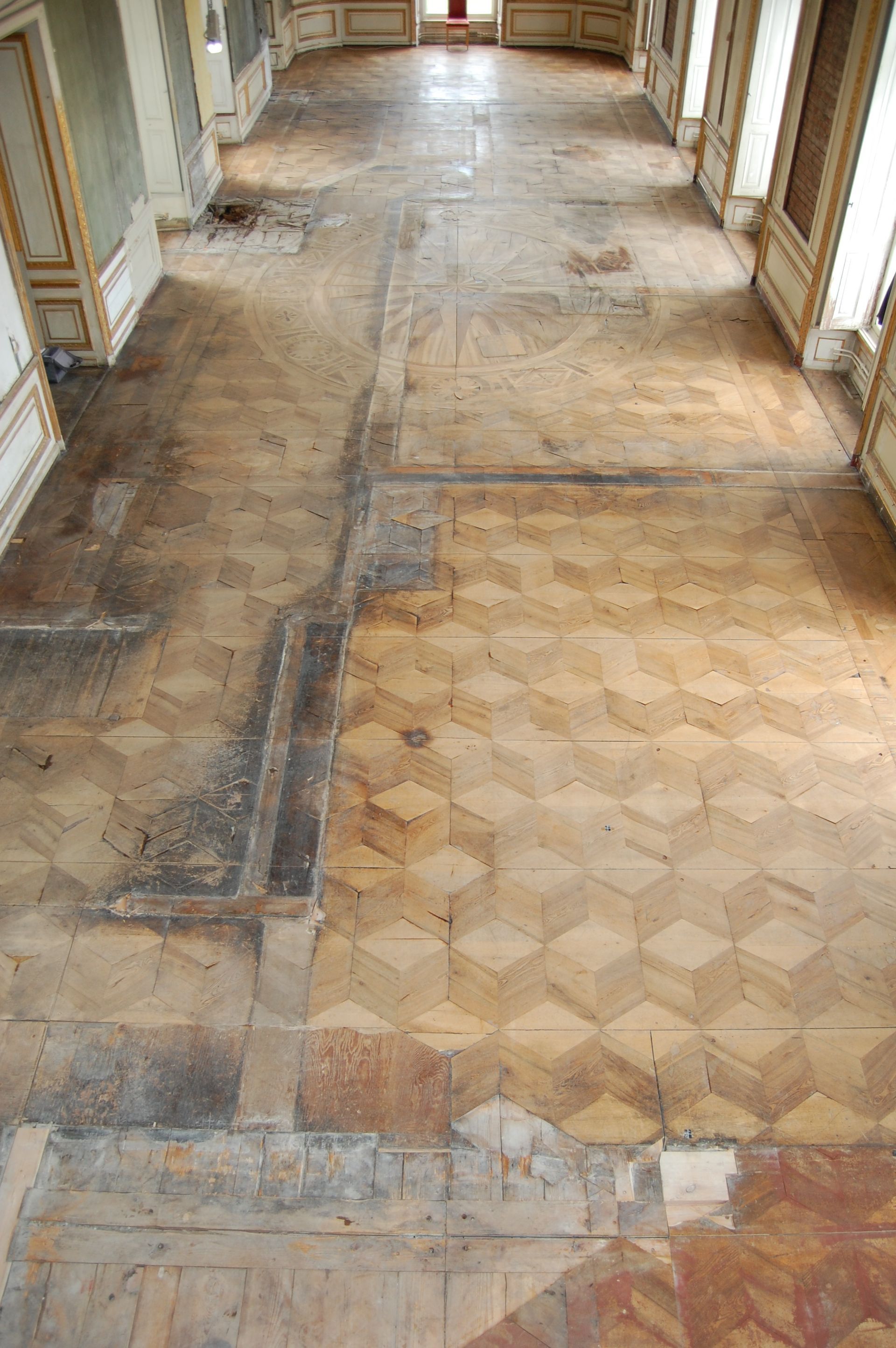 Tafelparkett in der Galerie von Schloss Ludwigslust