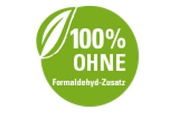 100% ohne Formaldehyd-Zusatz Logo