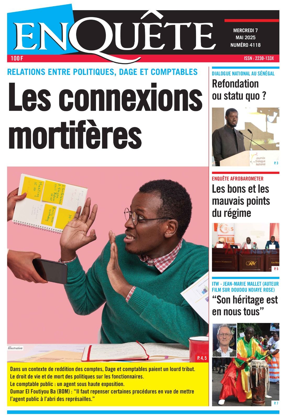 Une du journal Enquête