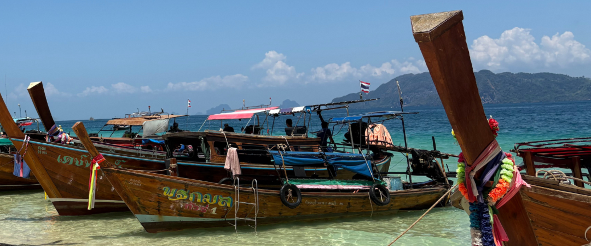 Traditional longtail boats in Koh Lanta, Thailand