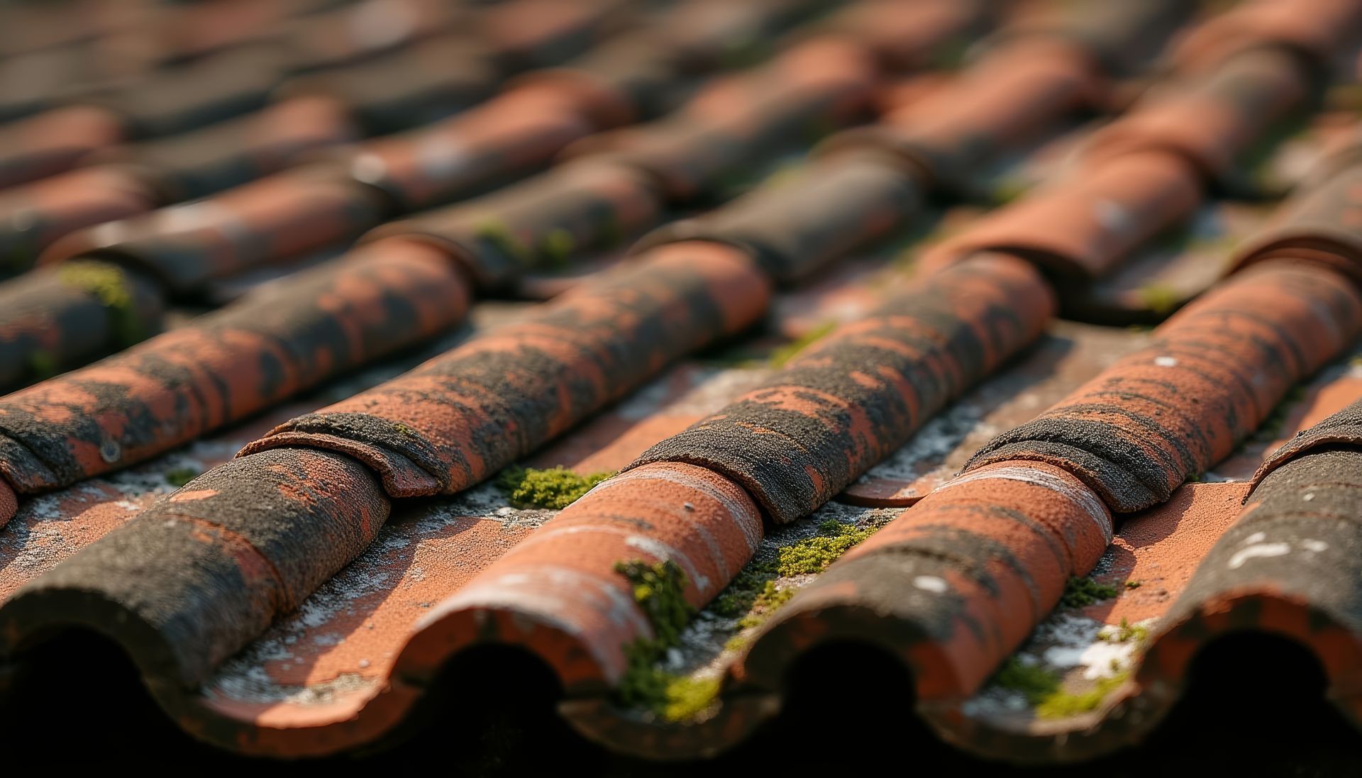 De la mousse sur des tuiles