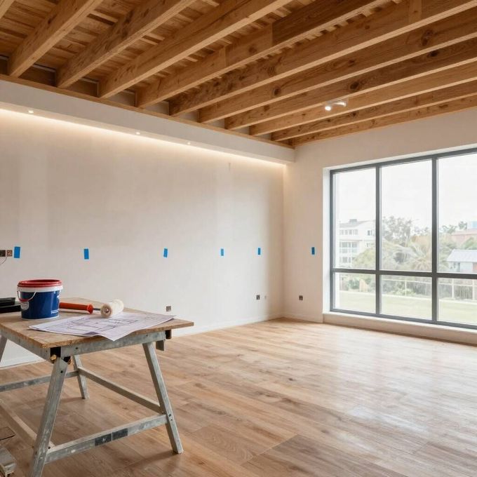 Habitación parcialmente terminada
