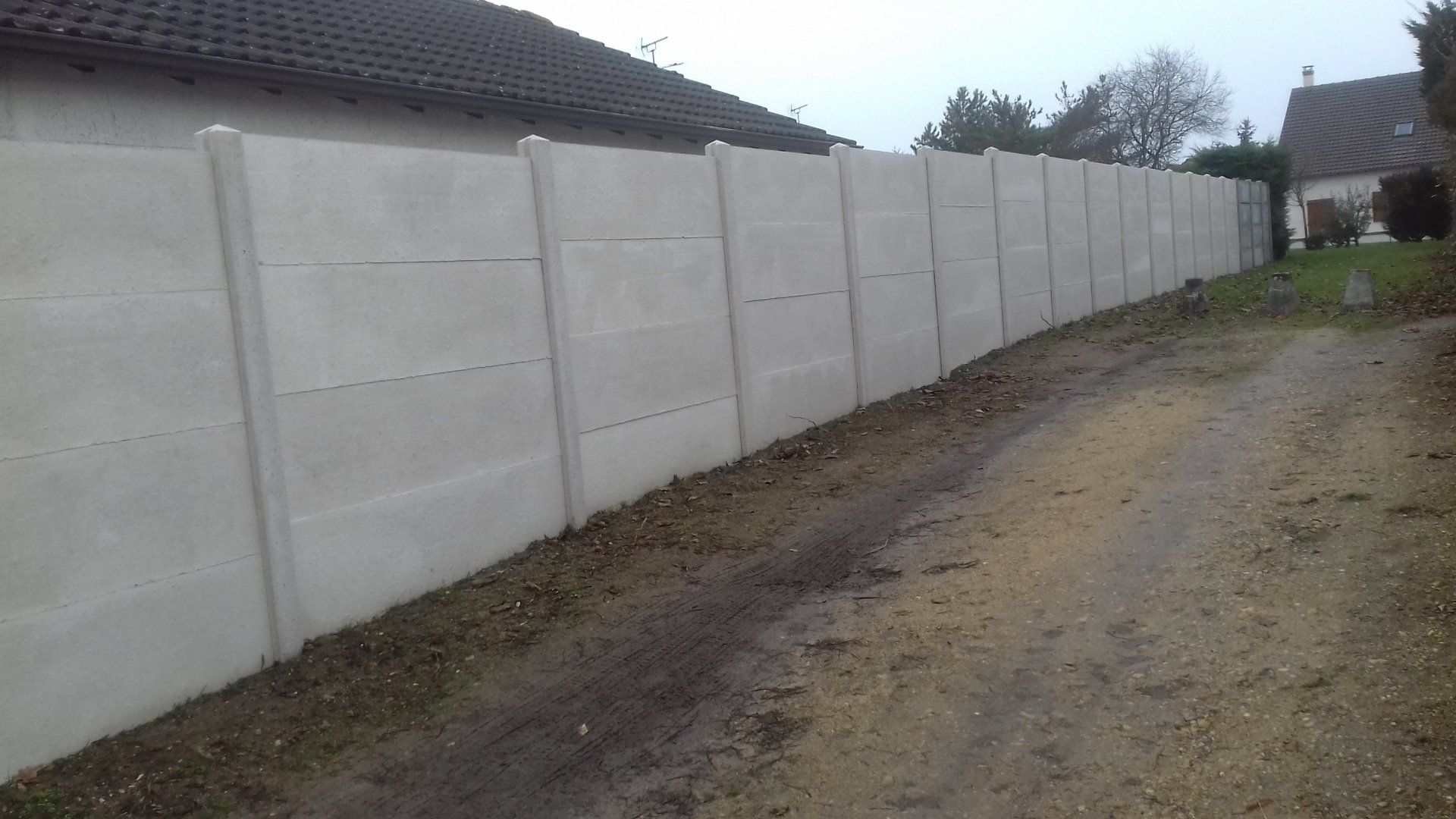 Clôture béton lisse