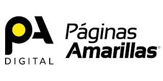 El logotipo de paginas amarillas digitales es negro y amarillo.
