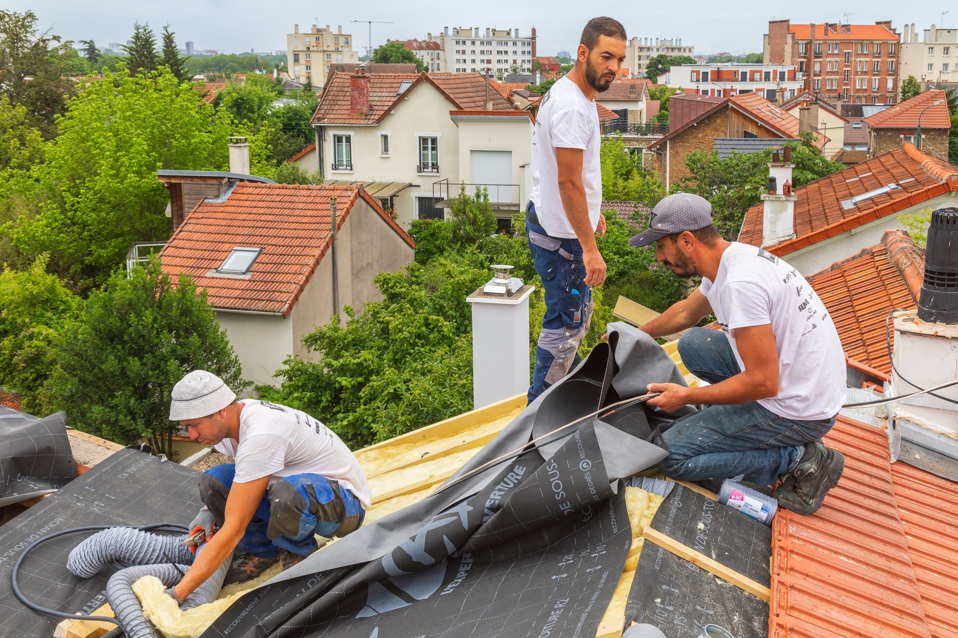 Equipe travaux de toiture
