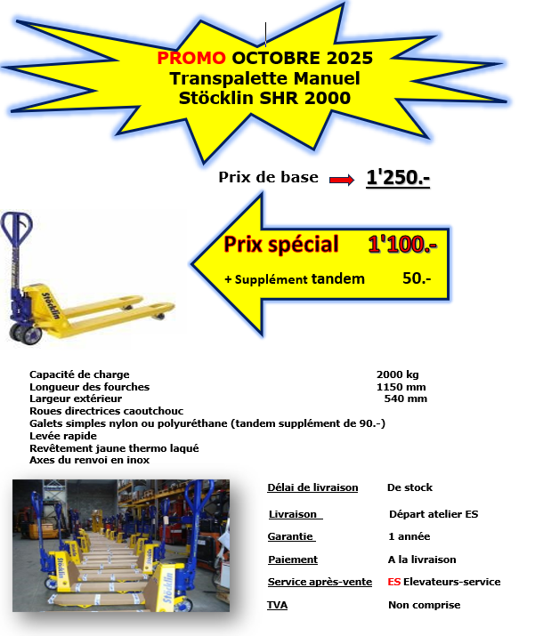 ES Elévateur Service Sàrl - transpalette