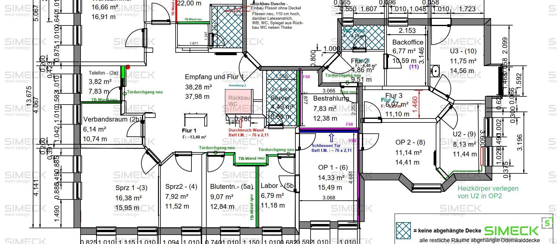 Ein Grundriss eines Hauses mit vielen Zimmern