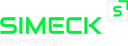 simeck med + design Ein grün-weißes Logo für simeck med + design