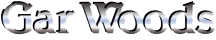 Gar Woods logo. Silver lettering.