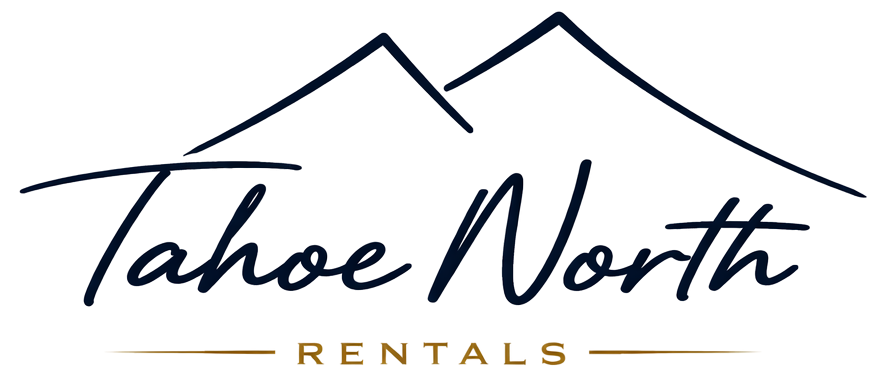 Tahoe North Rentals logo with blue flower graphic and text "Tahoe NORTH Rentals"