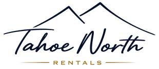 Tahoe North Rentals logo with blue flower graphic and text "Tahoe NORTH Rentals"