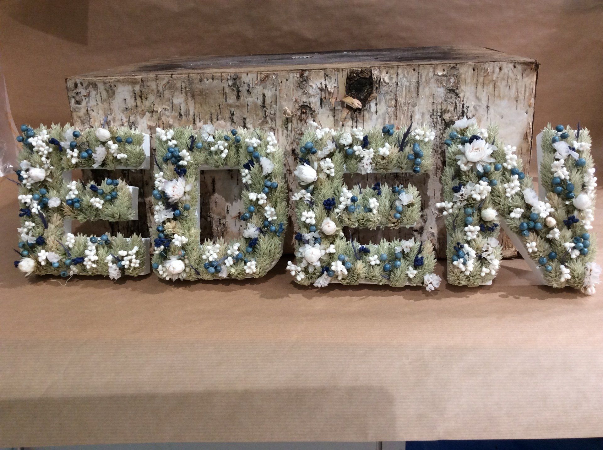 Initiales fleuries pour anniversaire