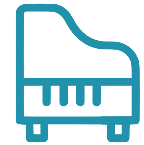 Icon für Klaviertransport – stilisiertes Klavier, Service der Umzugsfirma Schlieren für empfindliche Möbel.