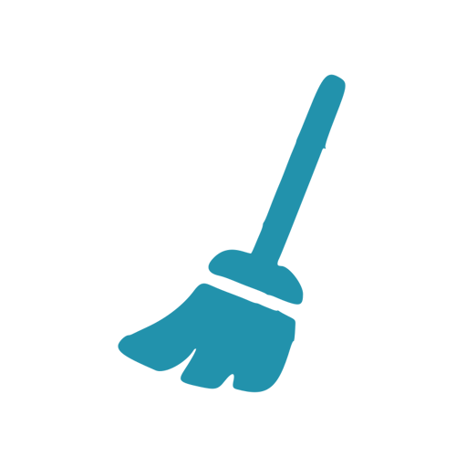 Icon für Umzugsreinigung – Besen-Symbol für Reinigungsdienstleistungen der Umzugsfirma Schlieren.
