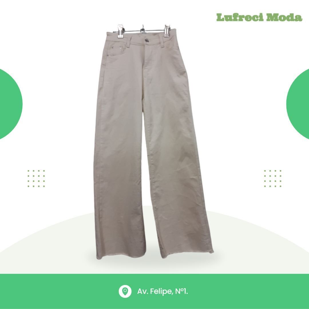 Vaqueros beige de pierna ancha 