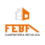 El logotipo de "FEBF Carpintería Metálica" un texto naranja estilizado y el texto "Carpintería Metálica" debajo.