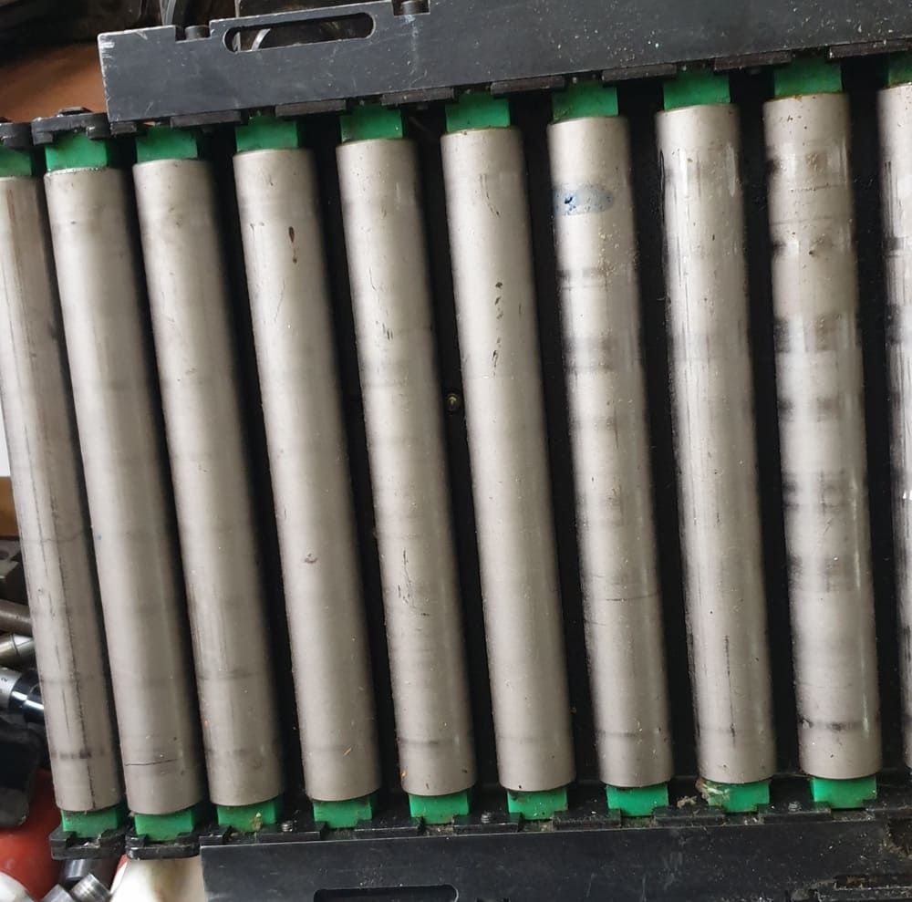 Rouleaux gris et verts pour machine d'impression