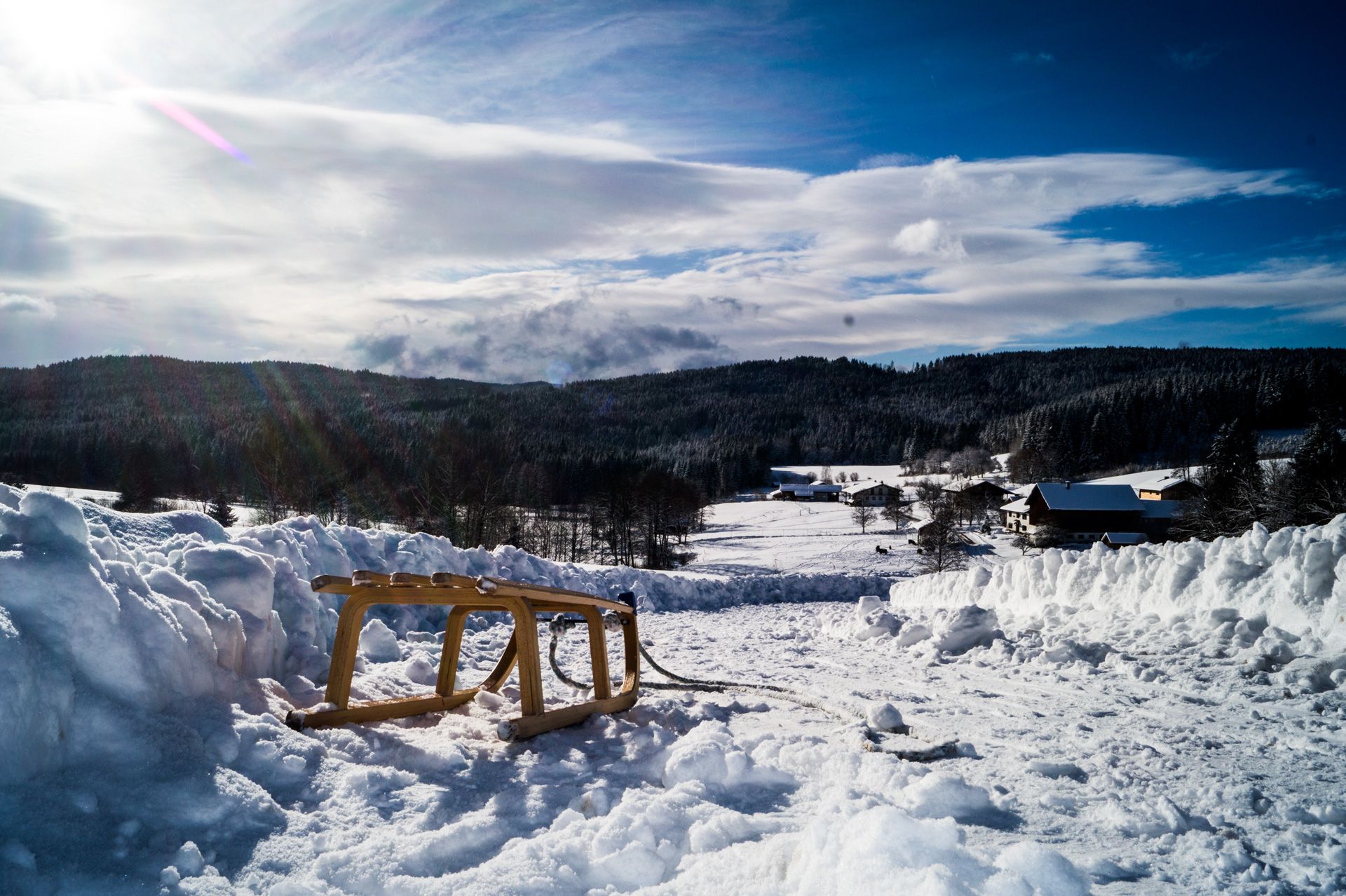 Schneelandschaft Oberauerkiel, Bayern