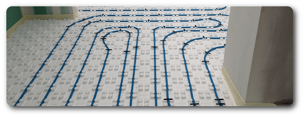 Plancher chauffant gaine bleue