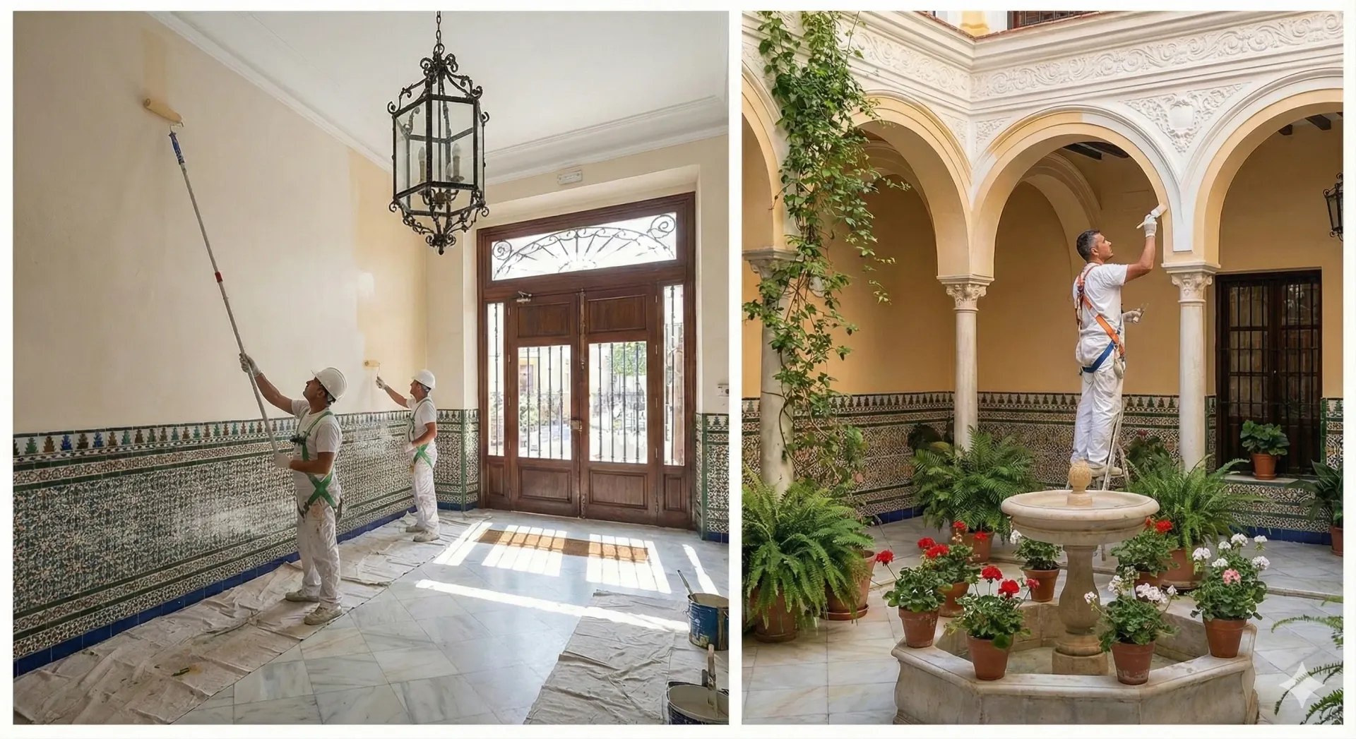 portal y patio de comunidad pintado en sevilla 