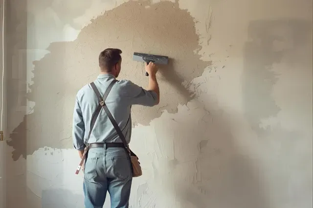 Alisando gotelé en una pared en sevilla