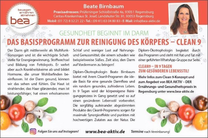 Eine Frau steht vor einem Haufen Obst und Gemüse. Bea Aktiv