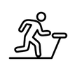 Icon laufende Person auf einem Laufband