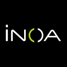 El logotipo de INDA es blanco y verde sobre un fondo negro.